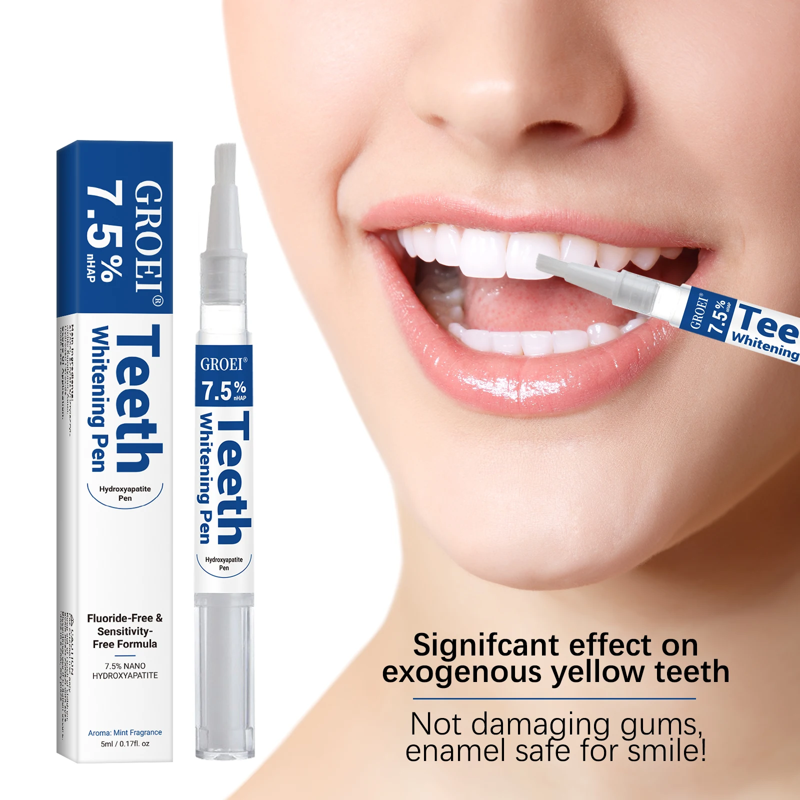 Teeth Whitening From Home - ปากกาฟอกสีฟันไฮดรอกซีอะพาไทต์ ปากกาเจลขจัดคราบขาวสดใส ดูแลสุขภาพช่องปาก ทำความสะอาด ฟันขาวสดใส ดูแลสุขอนามัยฟัน