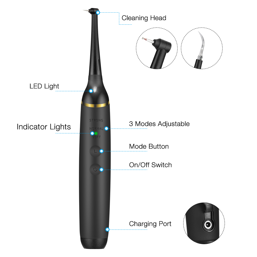 Teeth Whitening Led Kit - เครื่องขูดหินปูนไฟฟ้าแบบพกพาพร้อมชุดฟอกสีฟัน LED เครื่องทำความสะอาดคราบหินปูนเครื่องกำจัดคราบหินปูนดูแลช่องปาก