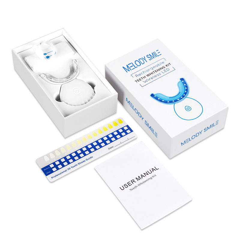 Teeth Whitening Led Kit - ชุดฟอกสีฟันด้วยแสงสีฟ้า LED ไร้สาย สำหรับใช้ที่บ้าน รับทำโลโก้ส่วนตัว ขายส่ง