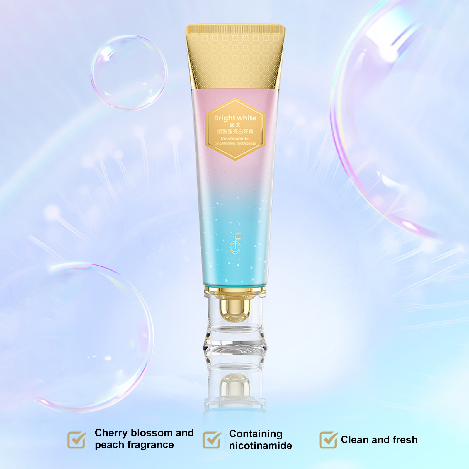 Teeth Whitening Toothpaste - ยาสีฟันไวท์เทนนิ่ง ครีมดูแลช่องปาก ยาสีฟัน นิโคตินาไมด์ ทำความสะอาดอย่างล้ำลึก ขจัดคราบ