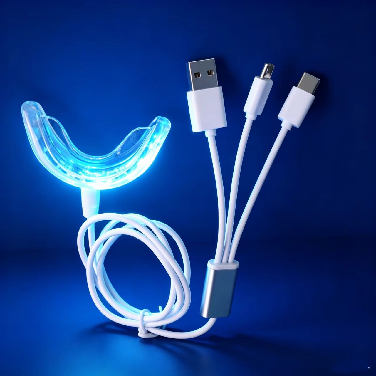 Teeth Whitening Led Kit - ชุดฟอกสีฟันแบบพกพา LED สำหรับทุกเพศ สำหรับฟันเหลือง ฟันของผู้สูบบุหรี่ คราบกาแฟ