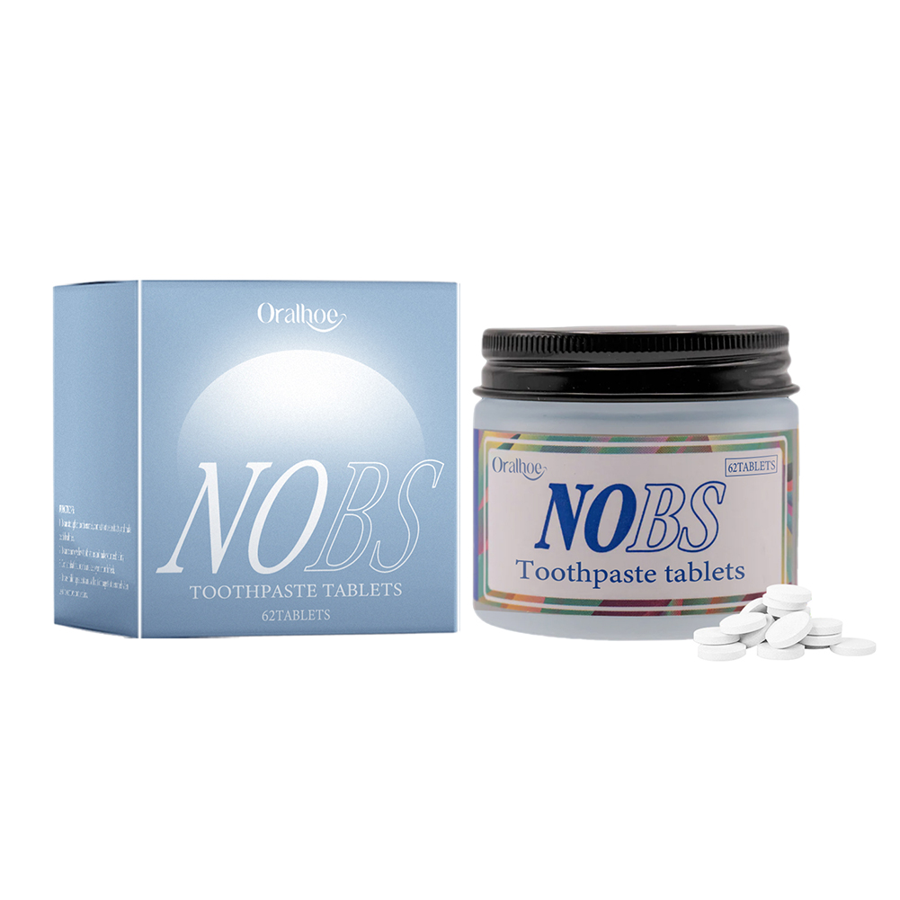 Teeth Whitening With Coconut Oil - แท็บเล็ตยาสีฟัน NOBS - นาโนไฮดรอกซีอาไนต์, ปราศจากแป้ง, เป็นมิตรกับสิ่งแวดล้อมและการเดินทาง