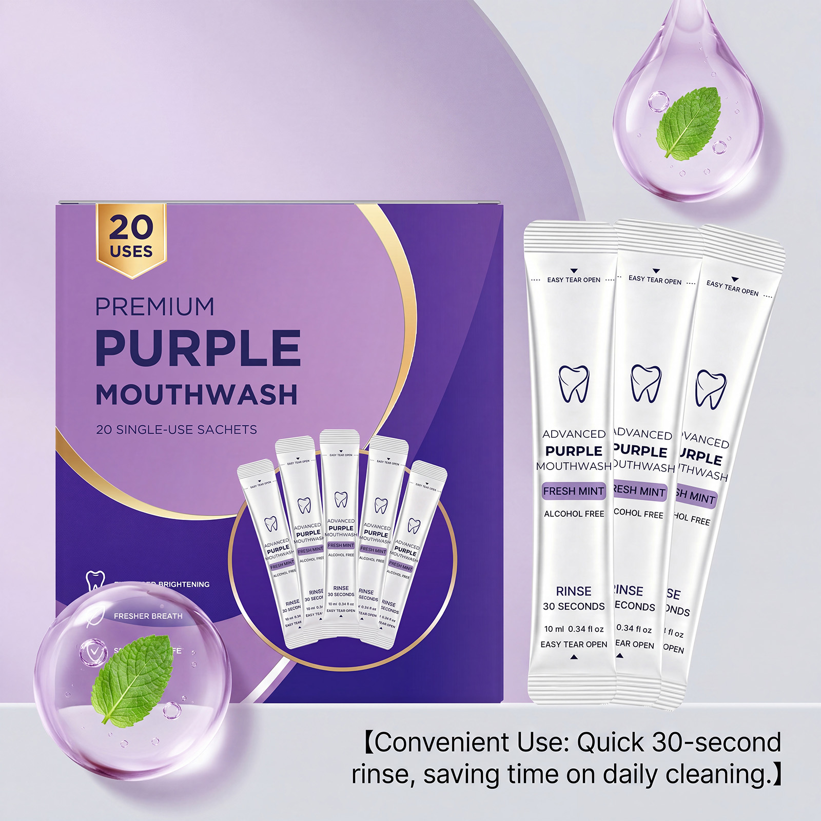 แพ็ค 20/40 ชิ้น น้ำยาบ้วนปากสี - Teeth Whitening Naturally บทวิจารณ์และราคา