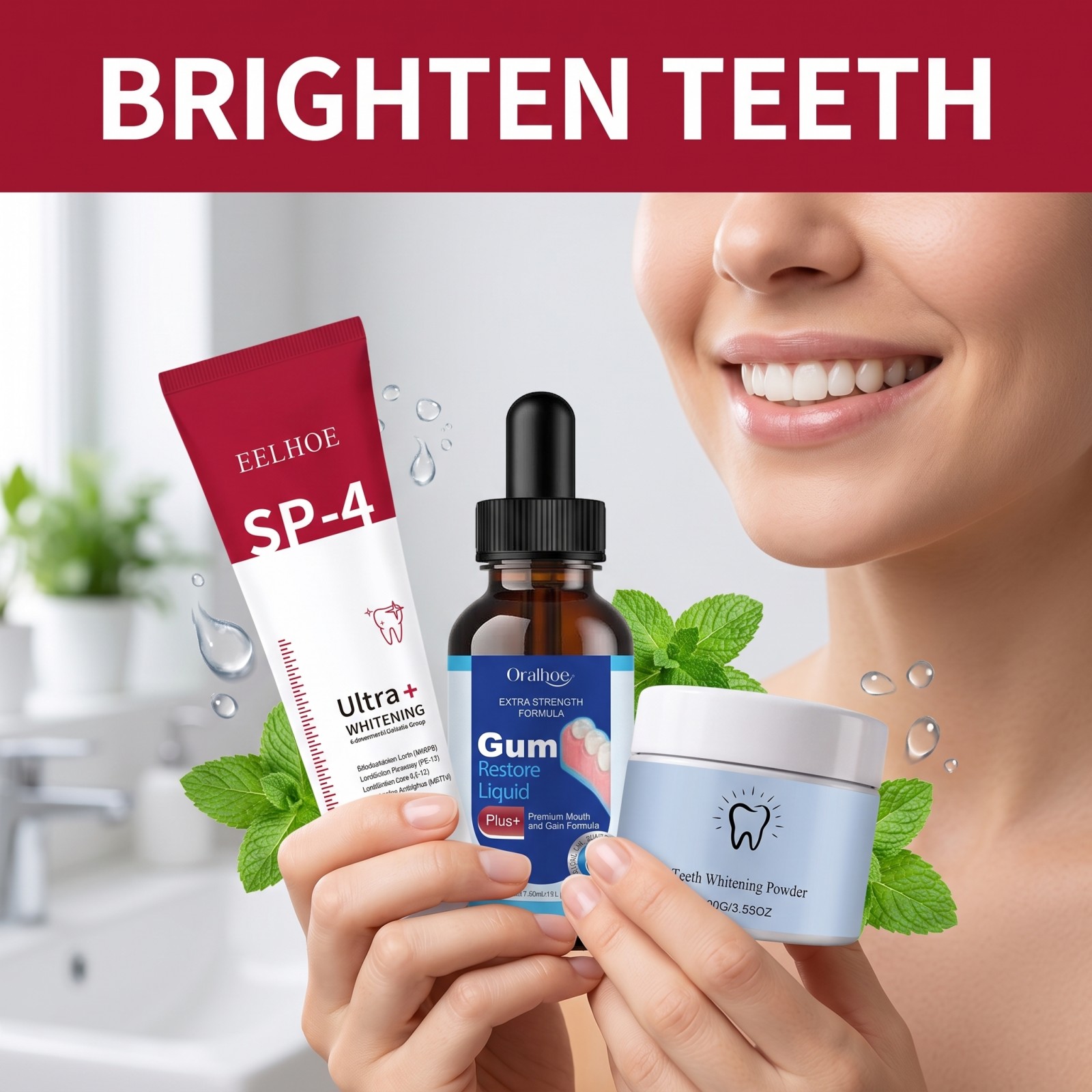 ชุดดูแลช่องปาก คอมโบเซ็ต ยาสีฟ - Teeth Whitening From Home บทวิจารณ์และราคา