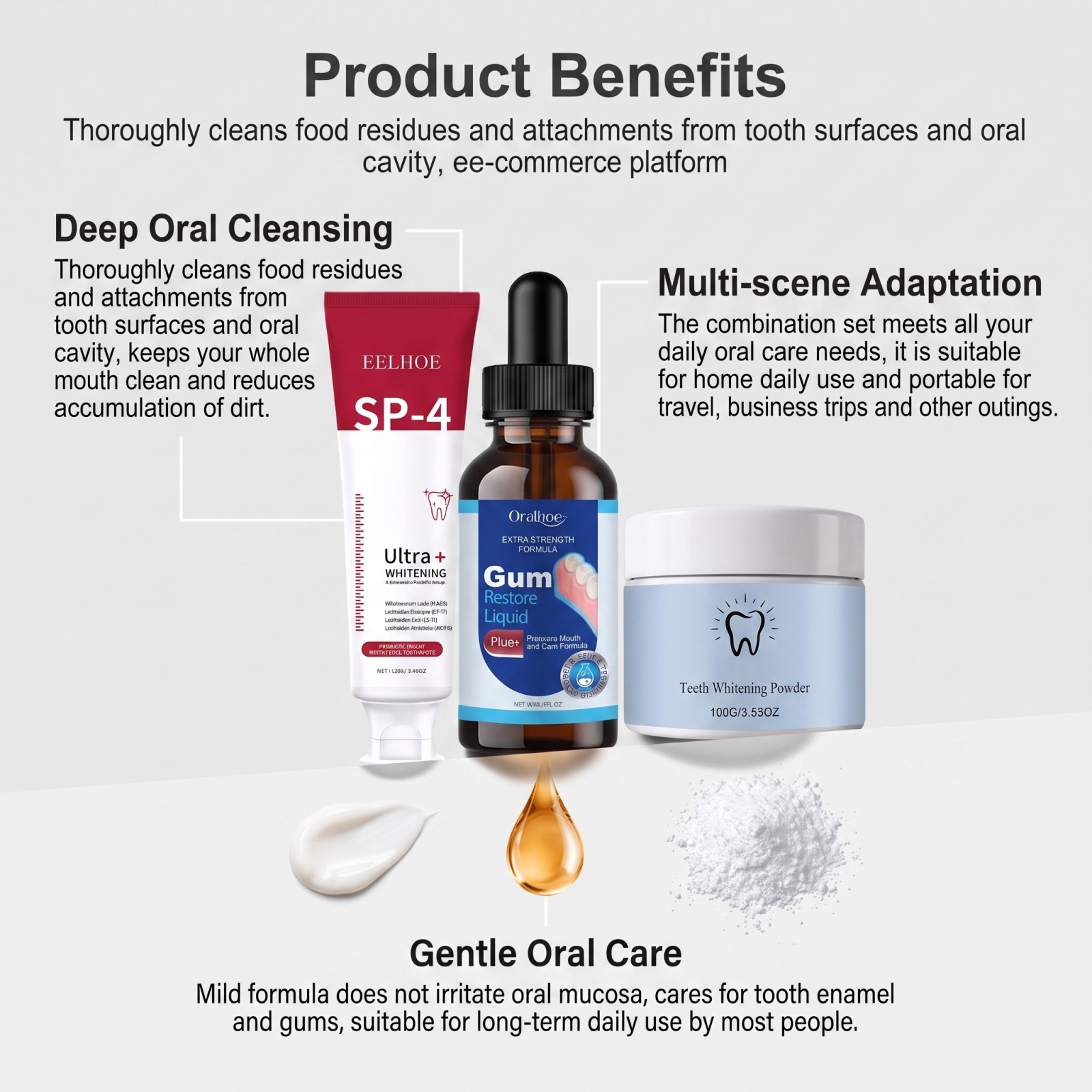 ชุดดูแลช่องปาก คอมโบเซ็ต ยาสีฟ - Teeth Whitening From Home บทวิจารณ์และราคา