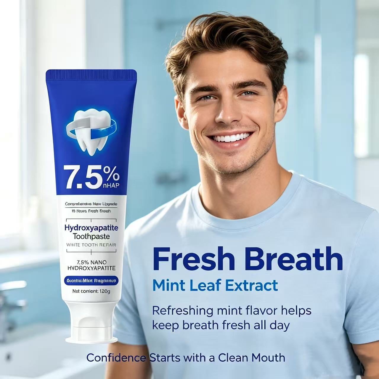7.5%นาโนไฮดรอกซีอะพาไทต์ยาสีฟั - Teeth Whitening Toothpaste บทวิจารณ์และราคา