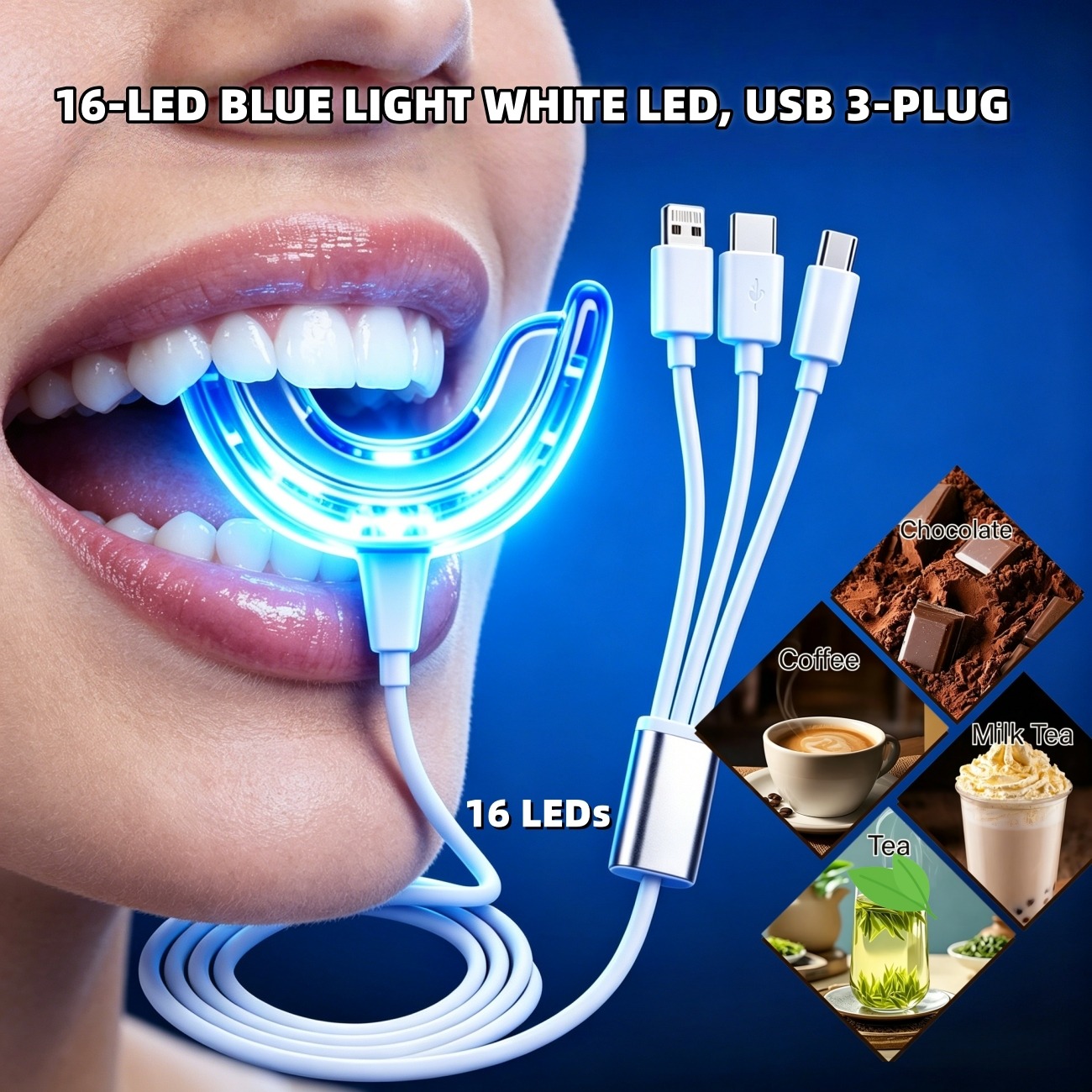 ชุดฟอกสีฟันแบบพกพา LED สำหรับท - Teeth Whitening Led Kit บทวิจารณ์และราคา