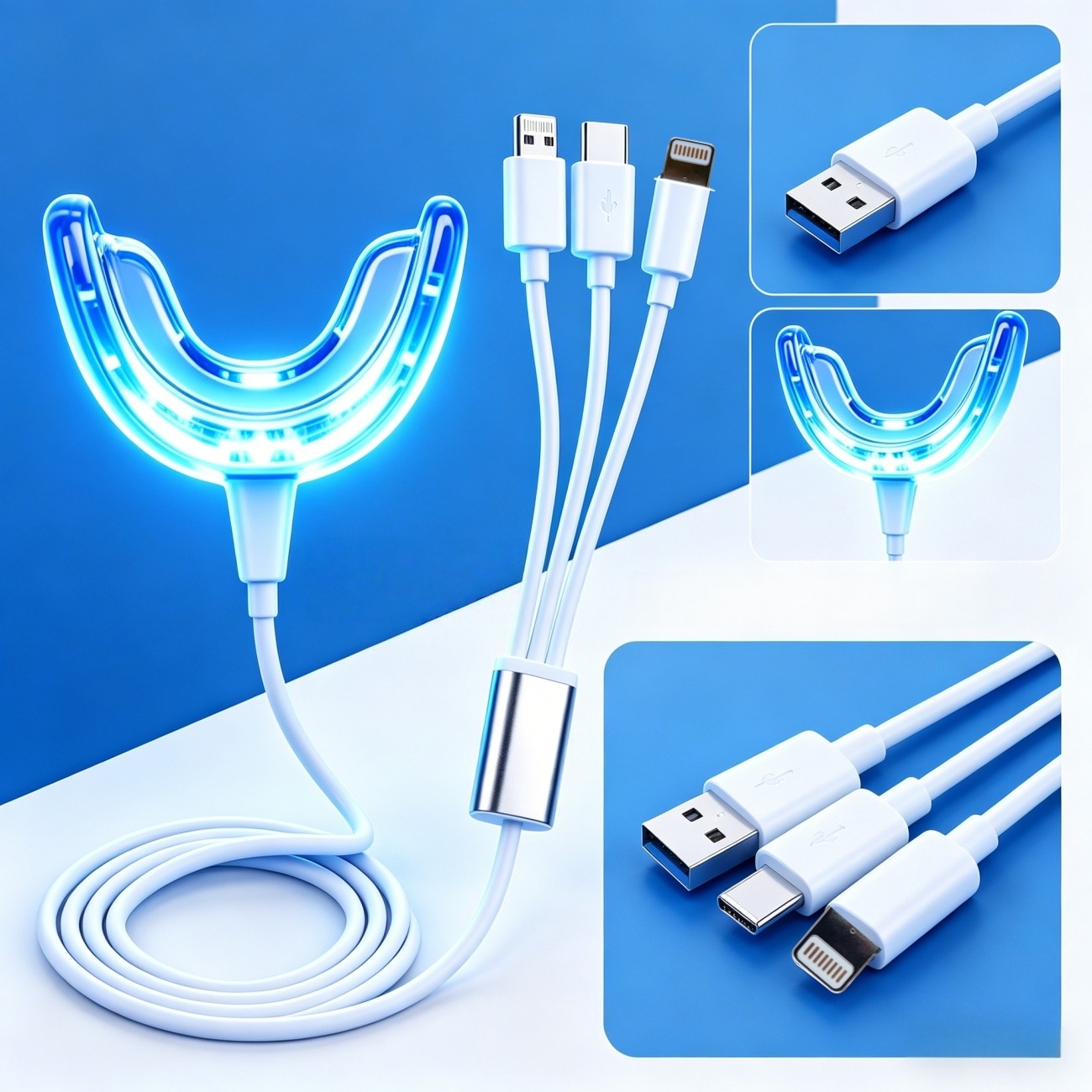 ชุดฟอกสีฟันแบบพกพา LED สำหรับท - Teeth Whitening Led Kit บทวิจารณ์และราคา