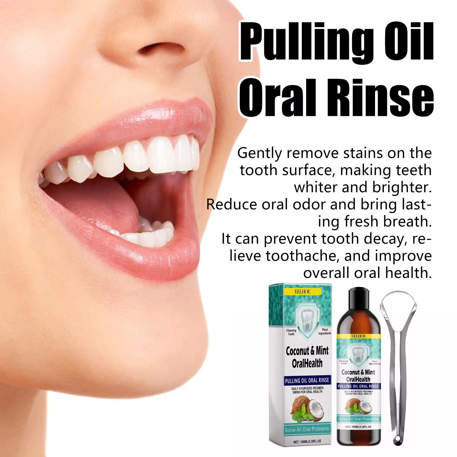 EELHOE Mint น้ํามันมะพร้าวดึงน - Teeth Whitening With Coconut Oil บทวิจารณ์และราคา