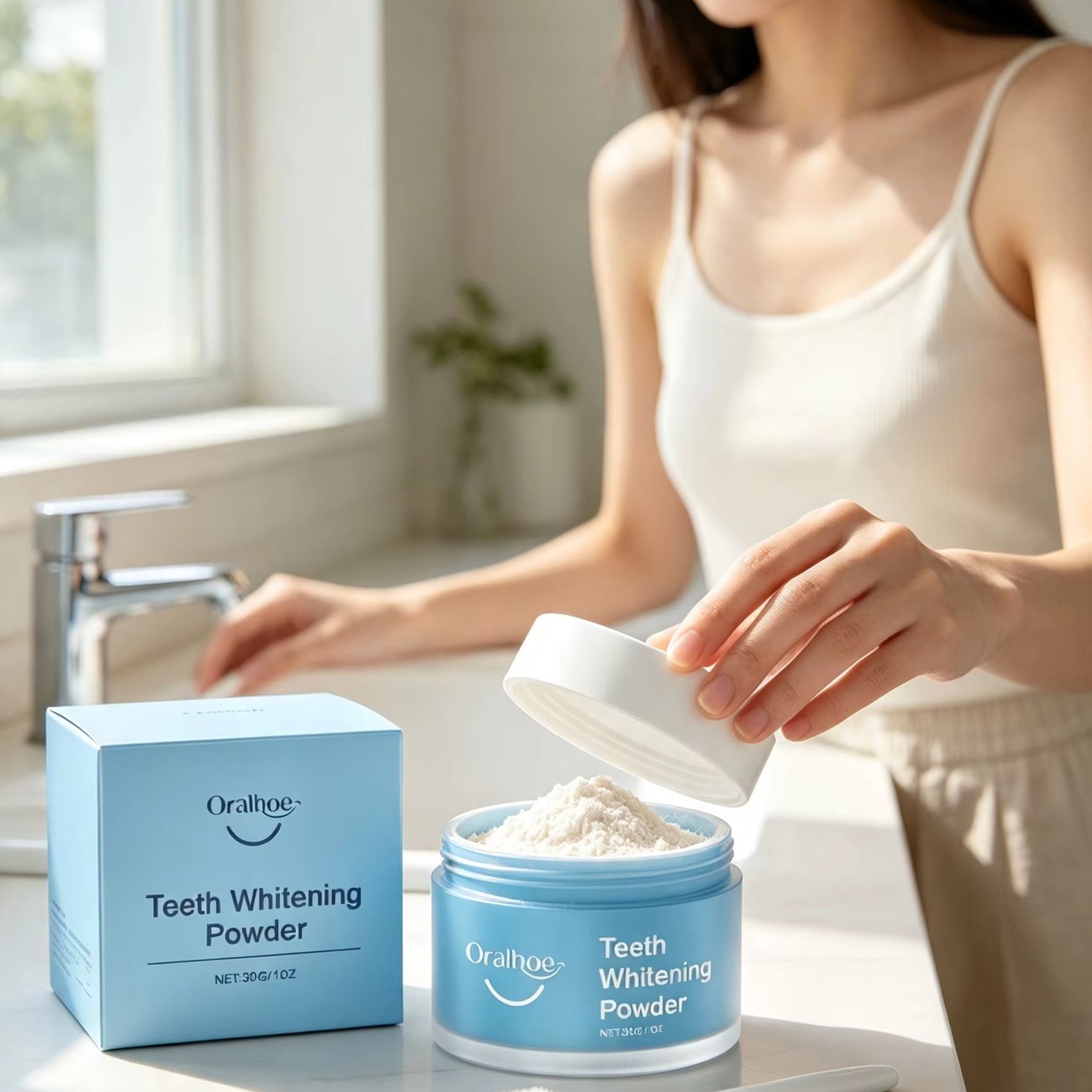 ผงแปรงฟัน Oralhoe สำหรับขจัดคร - Teeth Whitening From Home บทวิจารณ์และราคา