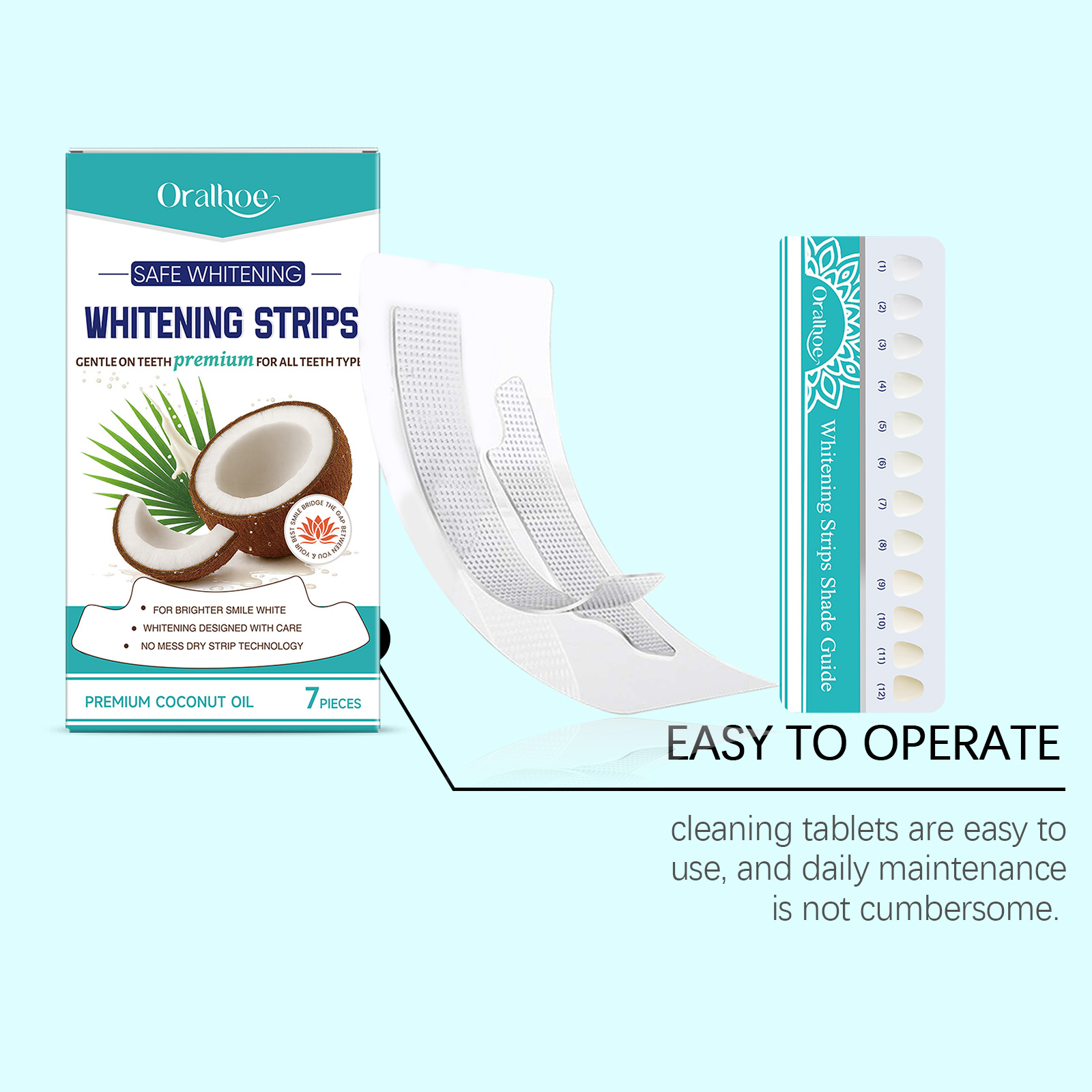 แผ่นฟอกสีฟันน้ำมันมะพร้าว 7 แพ - Teeth Whitening With Coconut Oil บทวิจารณ์และราคา