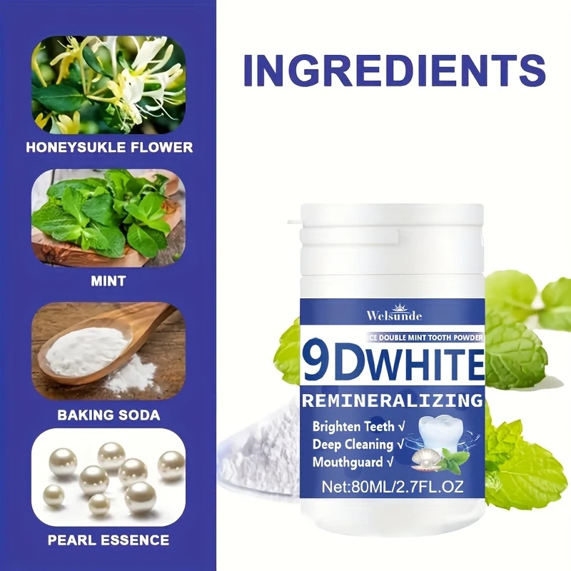 ผงฟันขาว 9D ไวท์ รีมิเนอรัลไลซ - Teeth Whitening From Home บทวิจารณ์และราคา