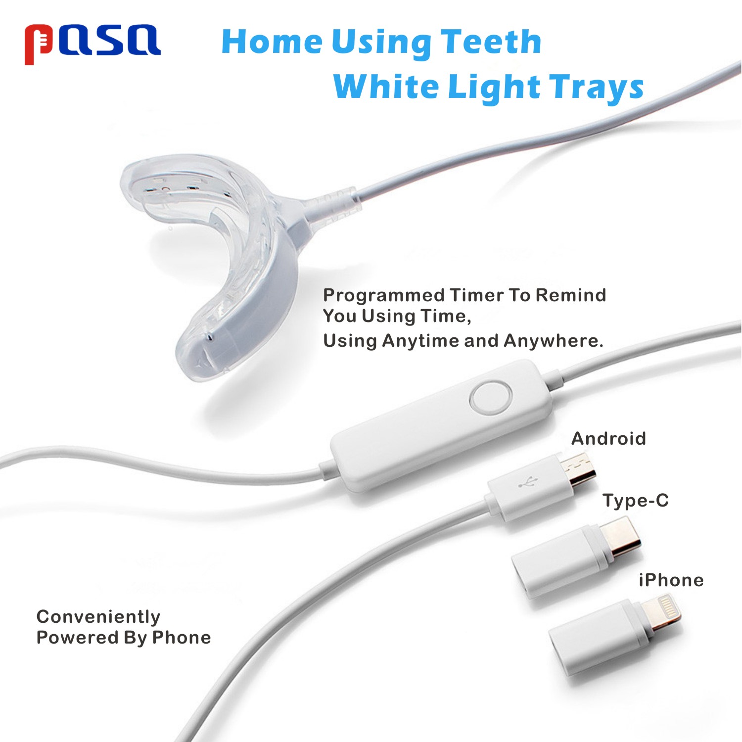 ชุดฟอกสีฟันแบบพกพา แสงสีฟ้าเย็ - Teeth Whitening Led Kit บทวิจารณ์และราคา