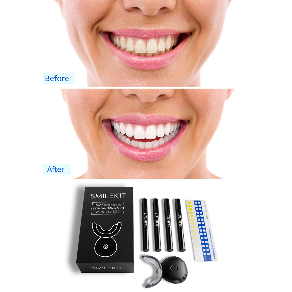 ใหม่ไฟฟ้าฟอกสีฟัน LED บ้านไร้ส - Teeth Whitening Led Kit บทวิจารณ์และราคา